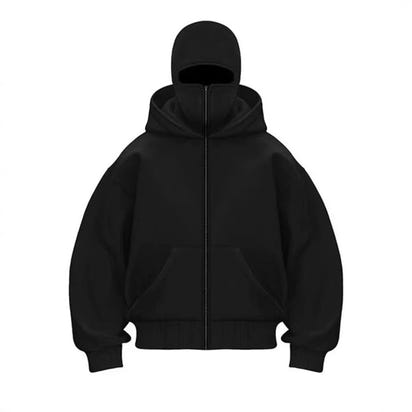MaskedHoodi™ Full Face Zip Hoodie – Viral Streetwear Balaclava